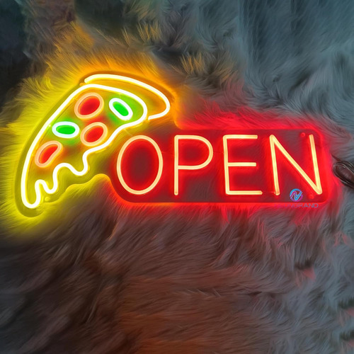 Neon Pizza Sign Led Abrir Lect Seños Abiertos Para Los Diras