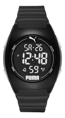 Reloj Unisex Puma 4 Digital Color De La Correa Negro