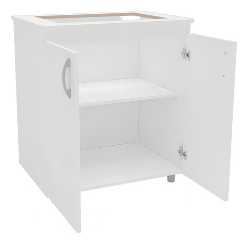 Balcão De Cozinha Floreal 2 Portas Para Cooktop Branco