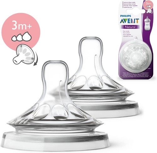 Set X2 Chupos Philips Avent Natural Tetina Tetero 3m+