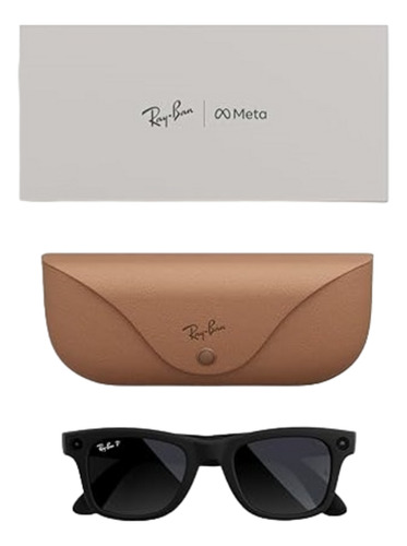 Ray-ban Meta Wayfarer - Preto Fosco Com Lentes Polarizadas