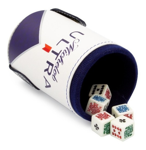 Cubilete Cerveza Michelob Con Portadados, 5 Dados Grabados