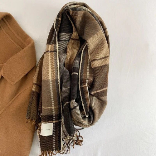 Nn Bufanda Invierno Unisex Cuadros Coreano/grueso Y Versátil