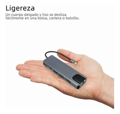 Hub Usb-c Con Interfaz De Red 5 En 1 Hdmi
