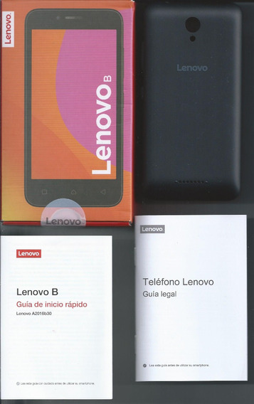 Caja Para Celular Lenovo A2016b30 + Carcasa Negra + Folletos | MercadoLibre