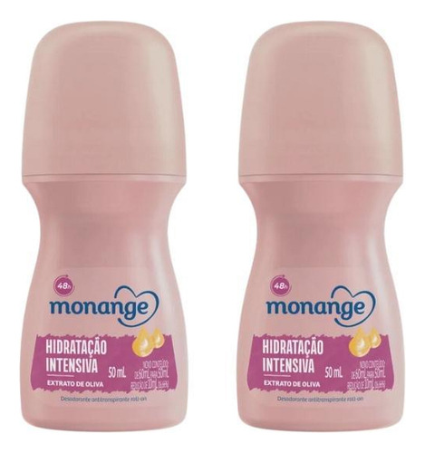 Desodorante Roll-on Monange 50ml Hidrat Intensiva-kit C/2un