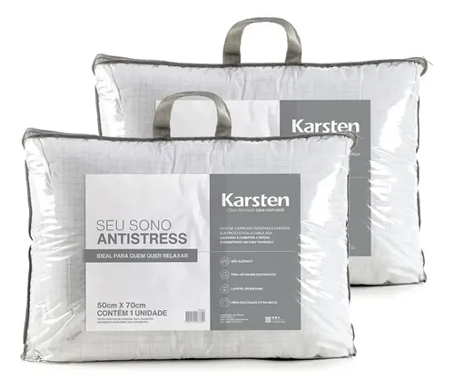 Kit 2 Travesseiros Antialérgico 50x70cm Hotelaria Karsten