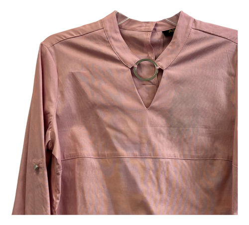 Aspik Blusa Mujer Cuello Mao Manga Larga Escote V Oficina As