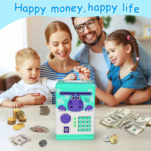 Dinosaurio Cajero Automático Hucha Con Dinero For Niños.