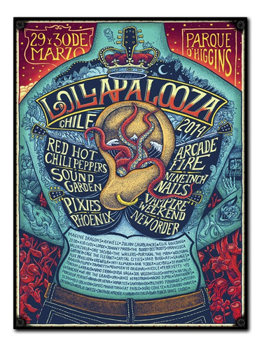 #1375 - Cuadro Vintage 30 X 40 - Lollapalooza Rock Poster