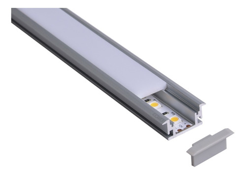 Pack 10x: Perfil De 2metros De Aluminio Para Empotrar A Piso