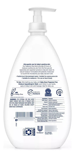 Crema Para Bebe Dove Baby Hidratante 591ml. Americana