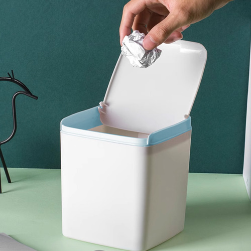 Cubo De Basura De Escritorio R Con Tapa Para Escritorio Pequ