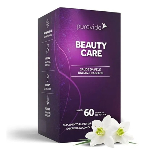 Suplemento Em Cápsulas Puravida Premium Beauty Care Vitaminas Em Pote De 200g 60 Un