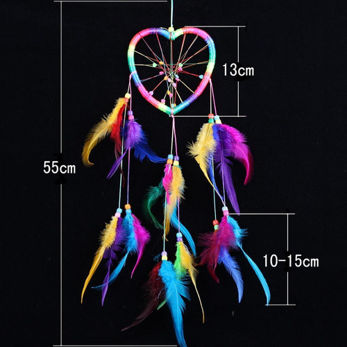 Juguetes Juegos Colgantes Llaveros Corazón Arco Iris Pluma
