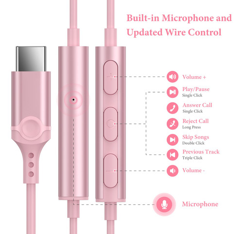 Auriculares Apetoo Usb C Para Apple iPhone 15 Pro Max iPad P