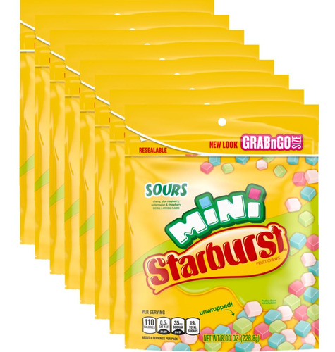 Starburst Minis Sours - Bolsa De Caramelos, 8.0 Onzas (paque