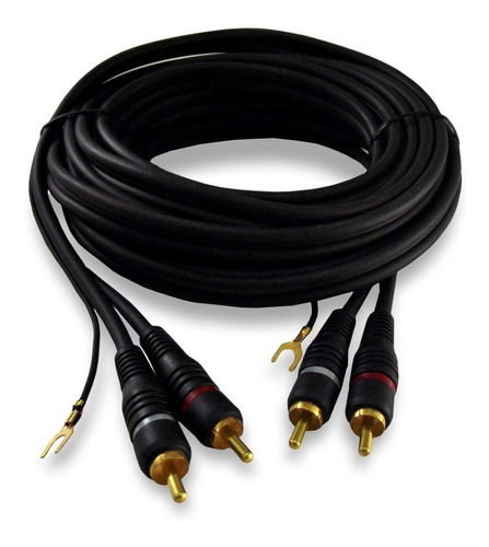 Cabo 2 Rca + 2 Rca 5 Metros Com Fio Terra Automotivo Mxt