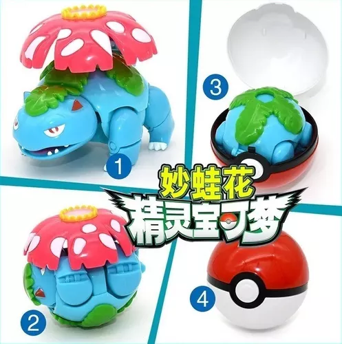 Pokemon Pokebola 8cm Pokeball Venusaur Brinquedo Vira Bola