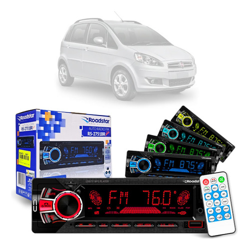 Aparelho Bluetooth/usb/aux/sd Roadstar Fiat Idea 2006/2010