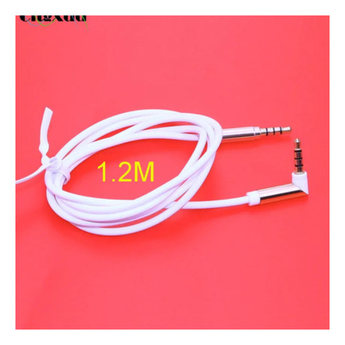 Cable Auxiliar Blanco Audio A 4 Polos Plug 3.5 Mm A 3.5 Mm