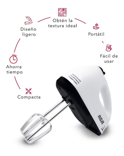 Rca Batidora De Mano 7 Velocidades Rc-093 Color Blanco