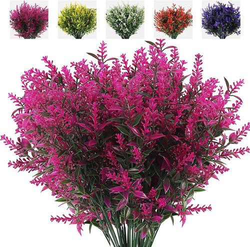 8 Flores Artificiales P/decorar Resistentes Uv-fucsia