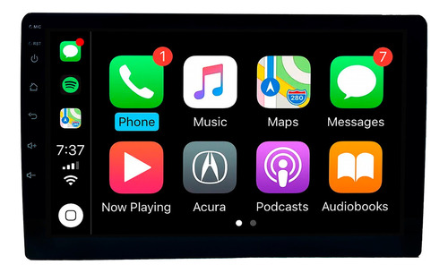 Multimídia 9 2din 2gb 32gb Android 12 Carplay Android Auto Cor Preto