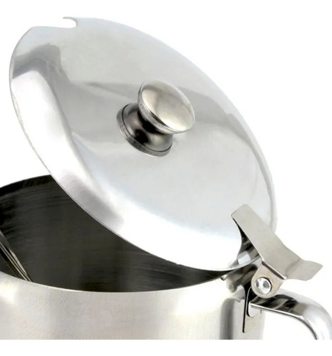 Açucareiro Com Tampa E Colher Inox Fratelli Decor Prata 2 Pçs Cor Cromado