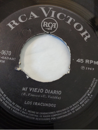 Vinilo Single De Los Iracundos El Triunfador (u59