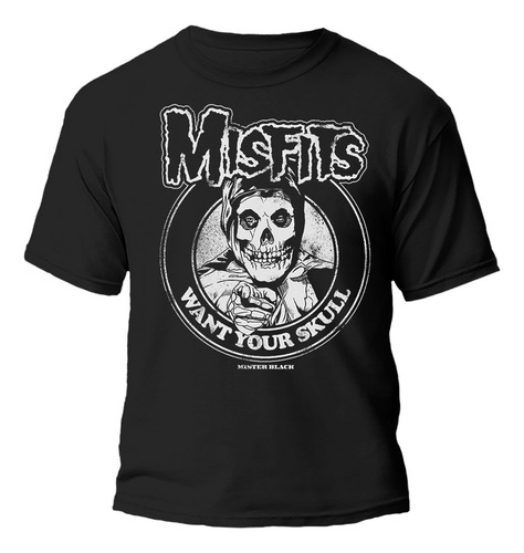 Remera Misfits Want Your Skull Diseño 100% Algodón