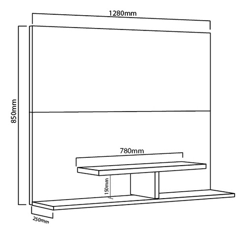 Panel Modular Rack Flotante Mueble Para Tv 50 Roble Termo Negro No