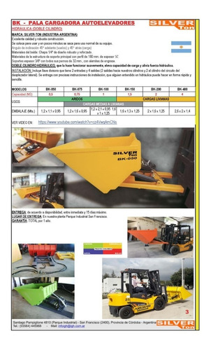 Imagen 2 de 7 de Pala Cargadora Autoelevador 1 M3 Doble Cil (3-6-9-12 Pagos)
