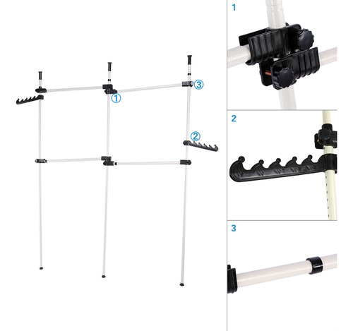 4 Polos Grament Rack Rellage Rack Para El Armario De La