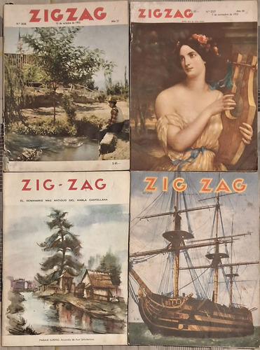 Revista Zig Zag Años 1953 A 1961, Lote De 4