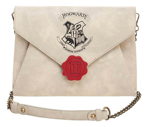 Bolsa Harry Potter Hogwarts Original Mujer Y Niña Uso Casual Acabado de los herrajes Niquel Color Blanco Color de la correa de hombro Blanco Diseño de la tela Liso