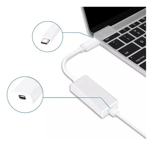 . Adaptador Portátil Usb 3.1 Tipo C Para Mini Porta De Vídeo