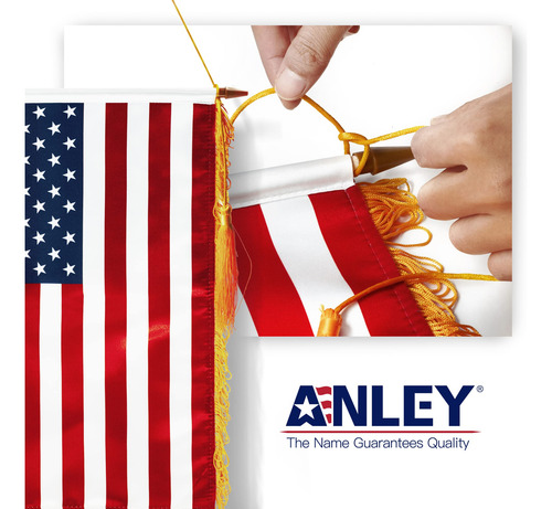 Bandera De Pared Anley Usa Para Aula, 45 X 30 Cm, Con Mástil