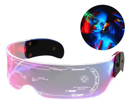 Gafas Luminosas Led De Tecnología Futurista Multicolor Neón