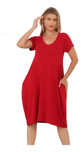 Vestido de malha com cheap bolso