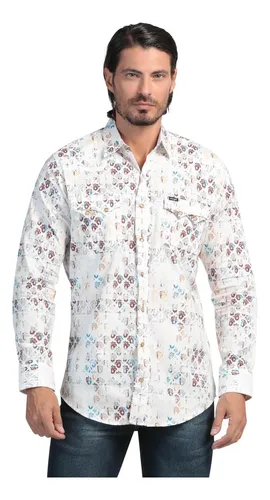 Camisa Moderna Manga Larga Wrangler Hombre 789 azul XG WRANGLER