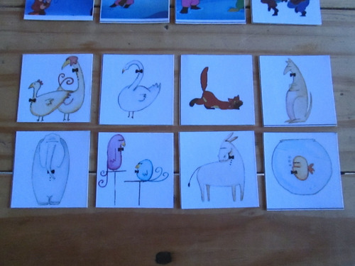 Láminas Didácticas Plastificadas, Figuritas Pelic. Animadas. (Usado)