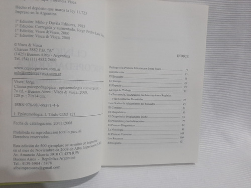 Imagen 3 de 5 de Clinica Psicopedagogica Epistemologia Convergente J Visca