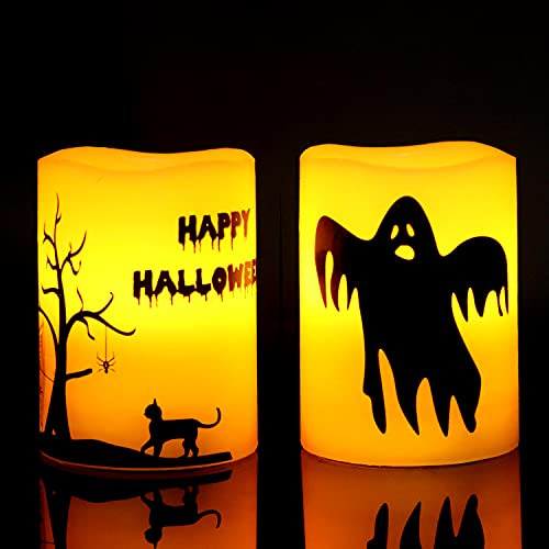 Genswin Halloween Velas Sin Fuego Con Temporizador 9ttcx