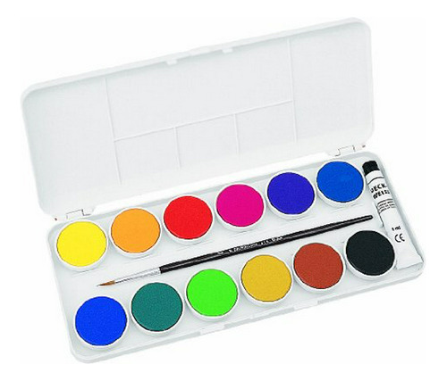 Set De Acuarelas Opacas , 12 Colores Y Pincel