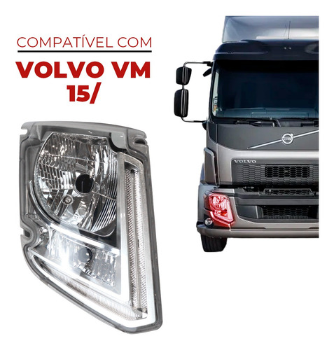 Farol Volvo Vm 220 270 330 Com Led 2015 16 17 A 22 Le Ou Ld