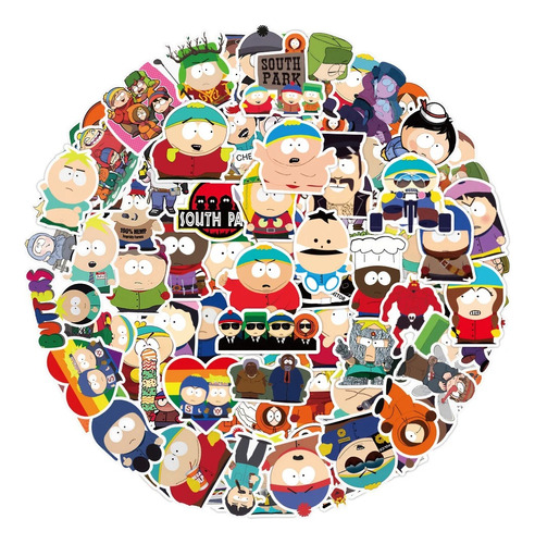 Set 50 Stickers / Calcomania South Park Kenny Cartman Stan