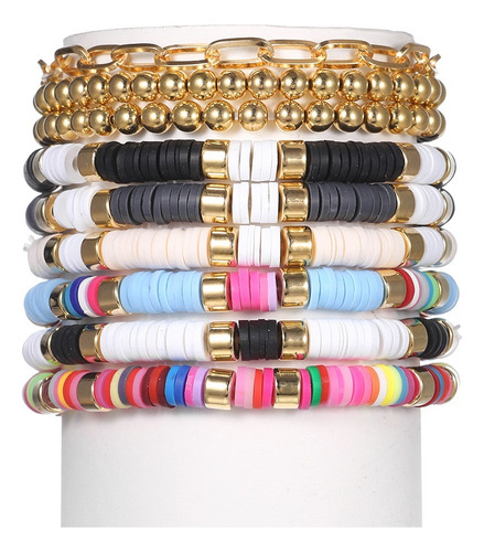 Pulsera De Cerámica Suave De Color Conjunto De 7 Piezas