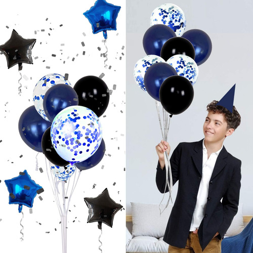 Decoraciones De Cumpleaños 13 Para Niños Azul Oscuro, Pancar