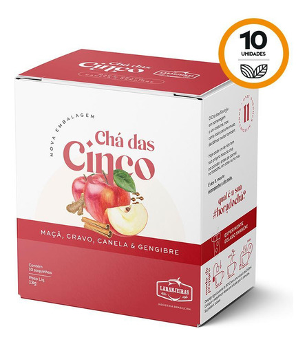 Kit Chá Das 5 Maçã, Cravo, Canela E Gengibre Mate